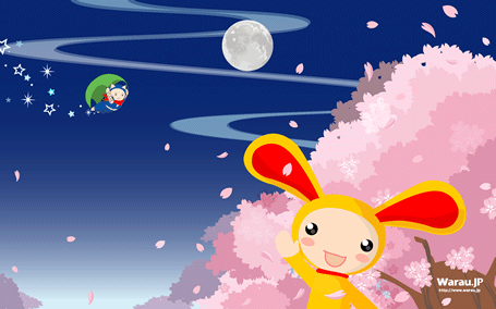 壁紙:夜桜が舞うサンプル