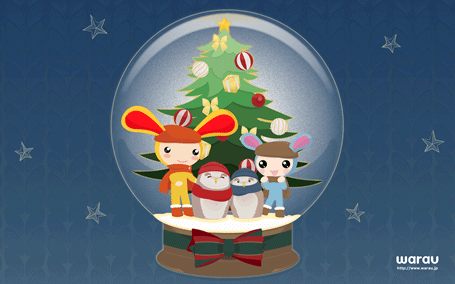 壁紙:スノードーム・クリスマスサンプル