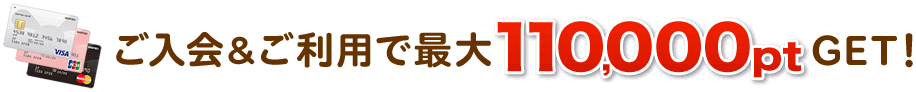 ご入会＆ご利用で最大110,000ptGET!