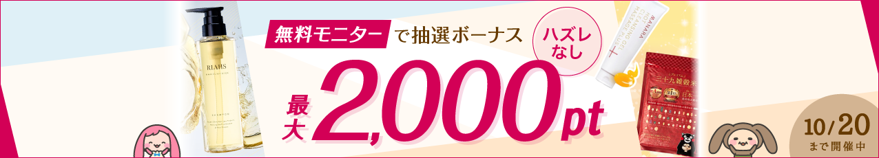 無料モニター 抽選ボーナスキャンペーン
