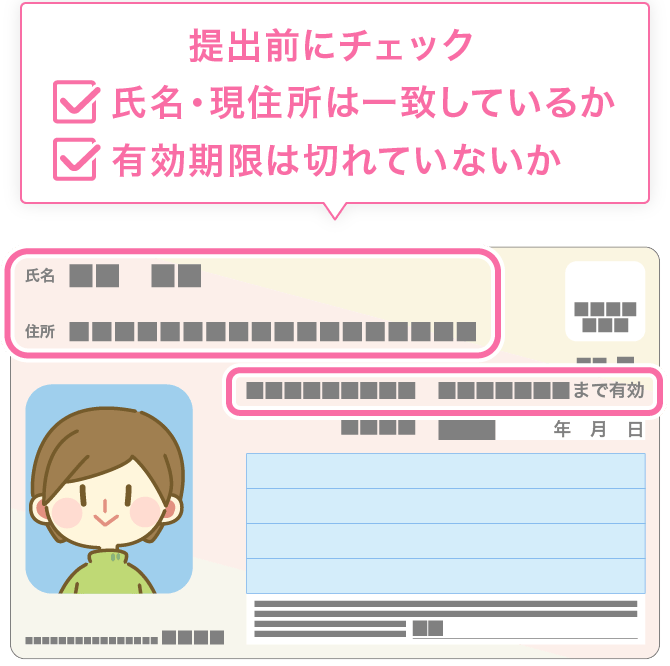 氏名現住所は一致しているか有効期限は切れていないか