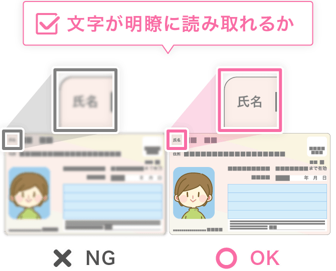 文字が明瞭に読み取れるか