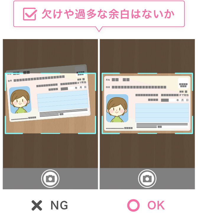 欠けや過多な余白はないか
