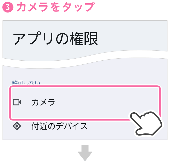 android設定方法カメラをタップ