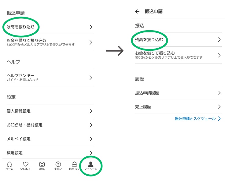 銀行振込の手順