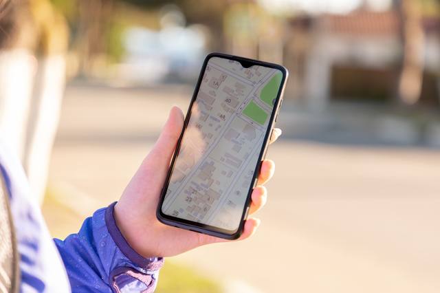 スマホに表示されたマップ