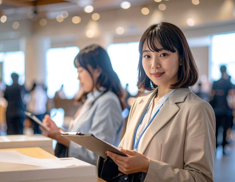 会場でアンケート調査に回答する画像