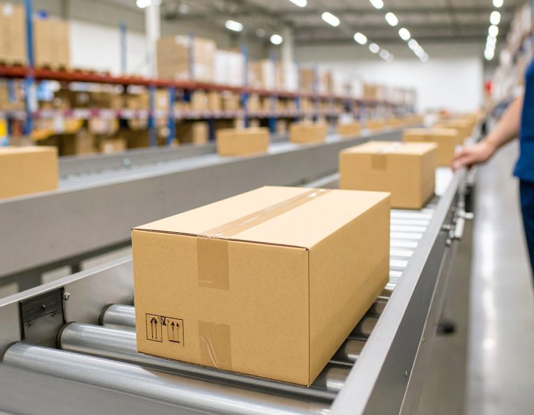 配送センターの荷物の画像